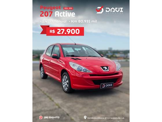 PEUGEOT 207 1.4 ACTIVE 8V FLEX 4P MANUAL PEUGEOT 207 1.4 ACTIVE 8V FLEX 4P MANUAL